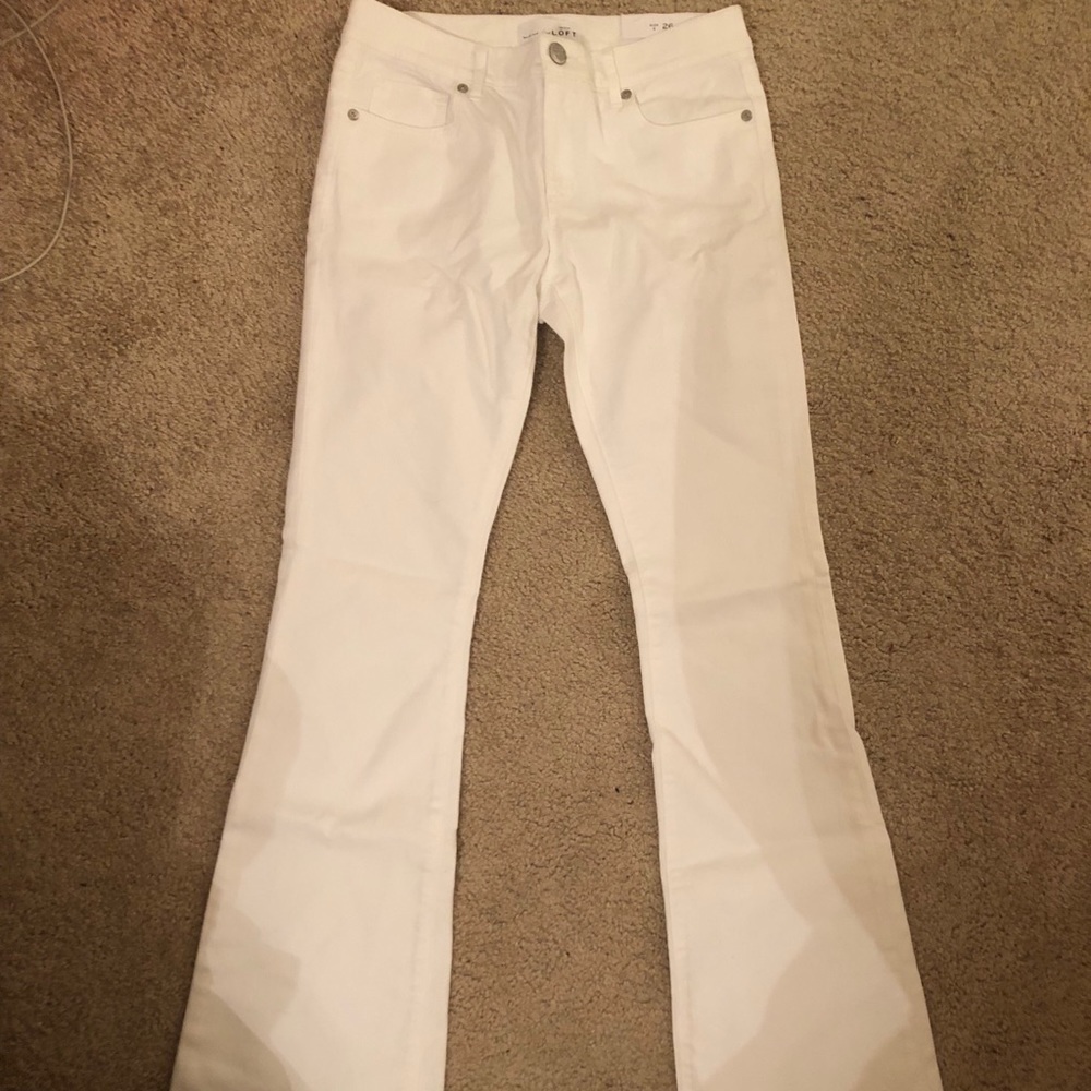 LOFT white flare jeans